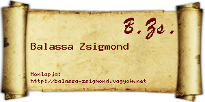 Balassa Zsigmond névjegykártya